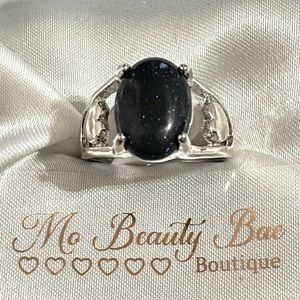 Blue Sandstone Heart Ring
